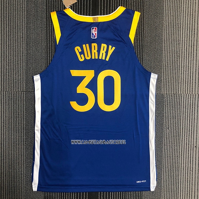 Stephen Curry NO 30 Camiseta Golden State Warriors Icon Autentico Azul
